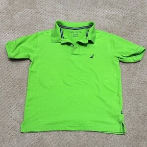 Nautica Kids Lime Green Polo Shirt SzM (10-12)